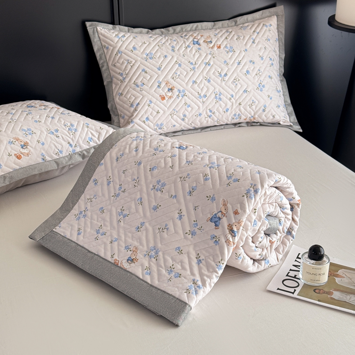 91家纺网 家纺一手货源 找家纺 慕尚家纺 2026新款百百棉全棉纯棉床席老粗布凉席席子 巧心兔