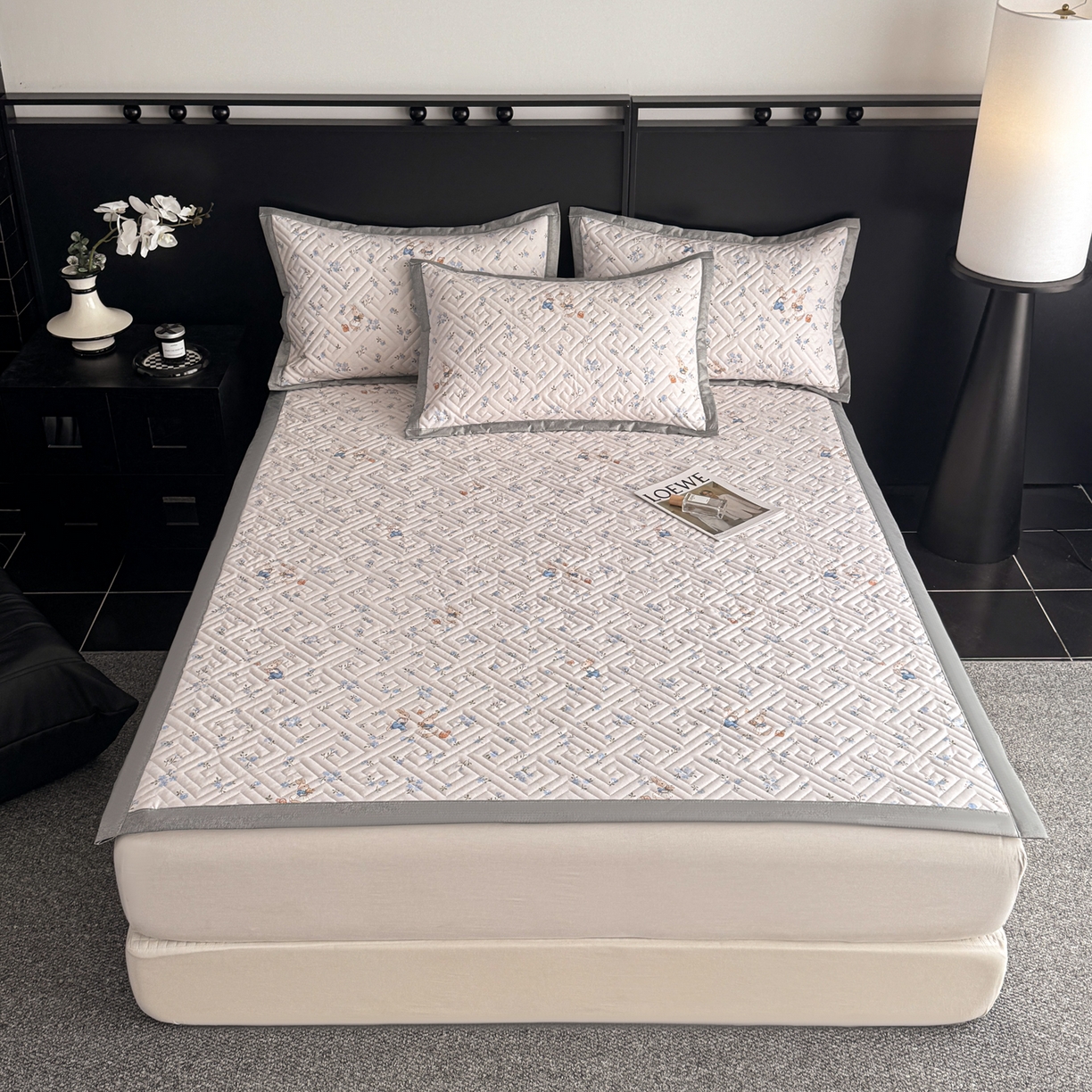 91家纺网 家纺一手货源 找家纺 慕尚家纺 2026新款百百棉全棉纯棉床席老粗布凉席席子 巧心兔