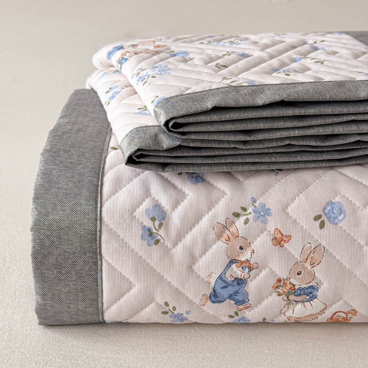 91家纺网 家纺一手货源 找家纺 慕尚家纺 2026新款百百棉全棉纯棉床席老粗布凉席席子 巧心兔