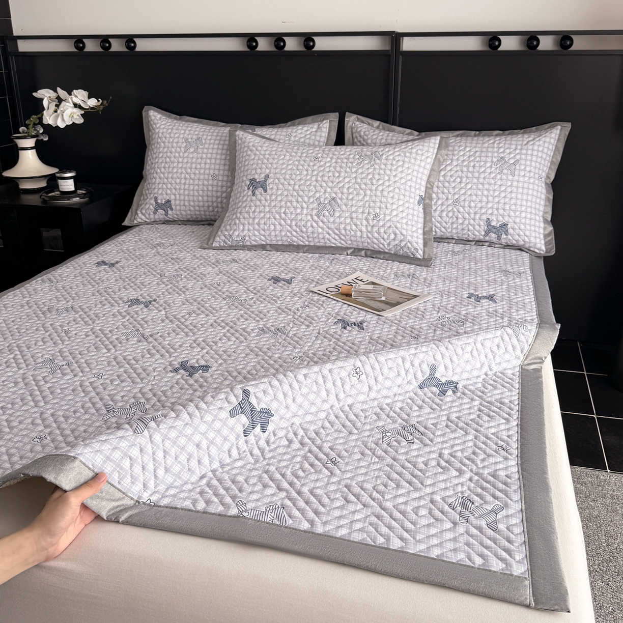 91家纺网 家纺一手货源 找家纺 慕尚家纺 2026新款百百棉全棉纯棉床席老粗布凉席席子 小斑马