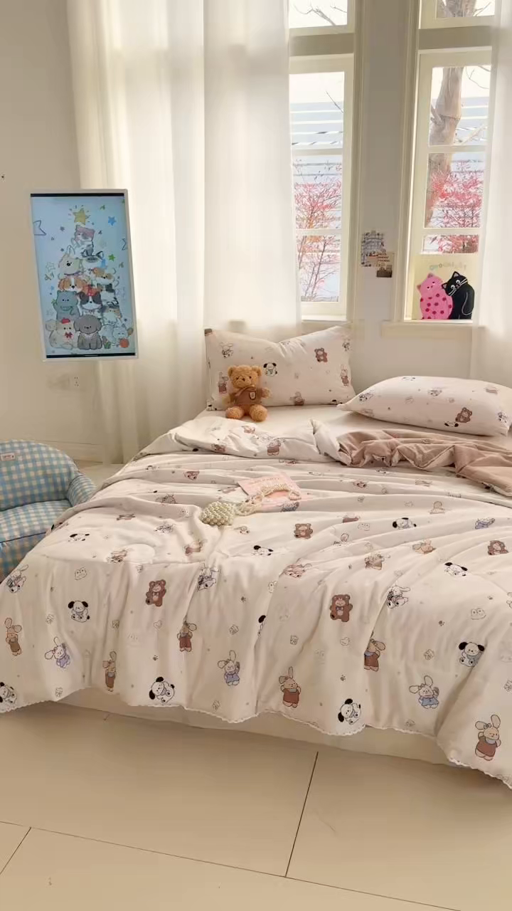 91家纺网 家纺一手货源 找家纺 （总）慕尚家纺 2026新款水洗棉可爱小清新夏被空调被夏凉被