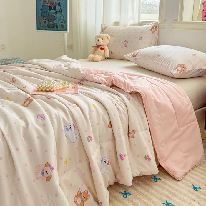 91家纺网 家纺一手货源 找家纺 （总）慕尚家纺 2026新款水洗棉可爱小清新夏被空调被夏凉被