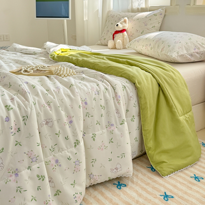 91家纺网 家纺一手货源 找家纺 （总）慕尚家纺 2026新款水洗棉可爱小清新夏被空调被夏凉被