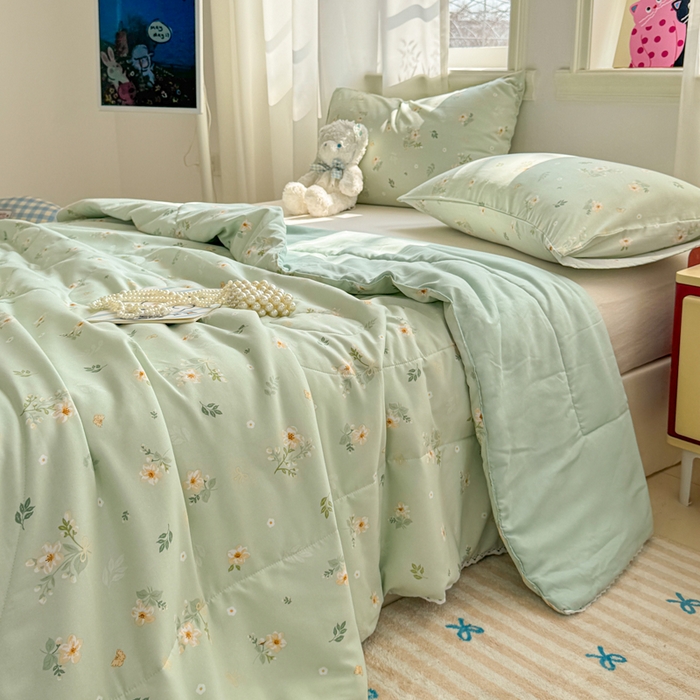 91家纺网 家纺一手货源 找家纺 （总）慕尚家纺 2026新款水洗棉可爱小清新夏被空调被夏凉被