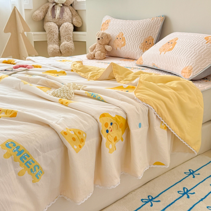 91家纺网 家纺一手货源 找家纺 （总）慕尚家纺 2026新款水洗棉可爱小清新夏被空调被夏凉被