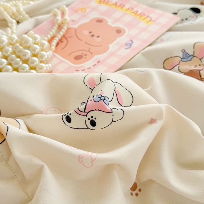 91家纺网 家纺一手货源 找家纺 慕尚家纺 2026新款水洗棉可爱小清新夏被空调被夏凉被 吖咪兔