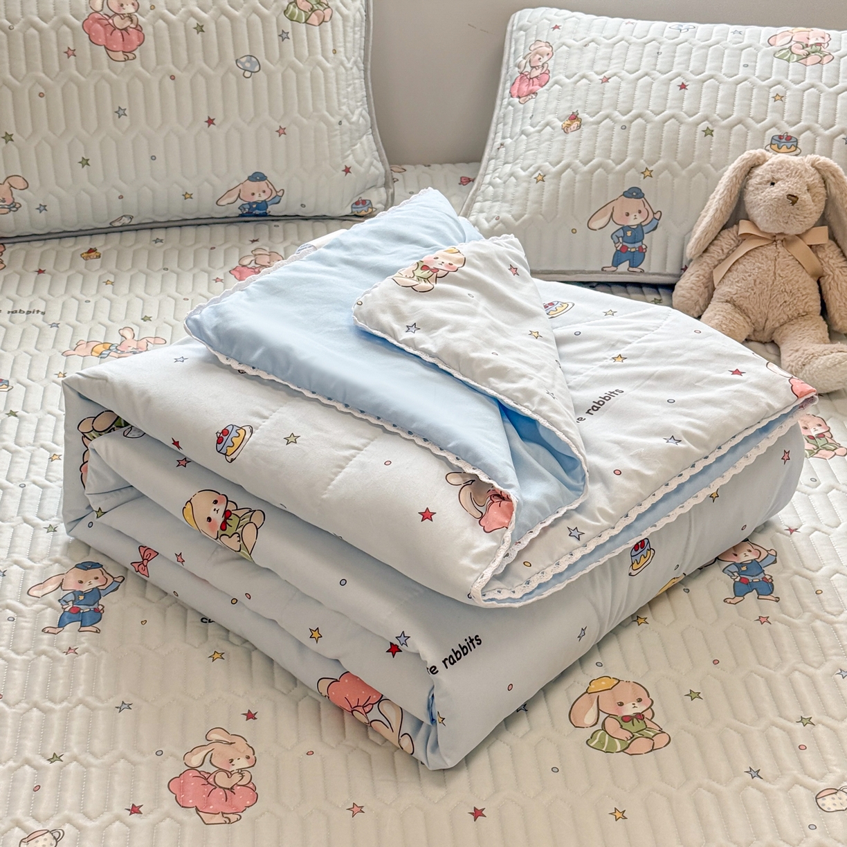 91家纺网 家纺一手货源 找家纺 慕尚家纺 2026新款水洗棉可爱小清新夏被空调被夏凉被 疯狂动物