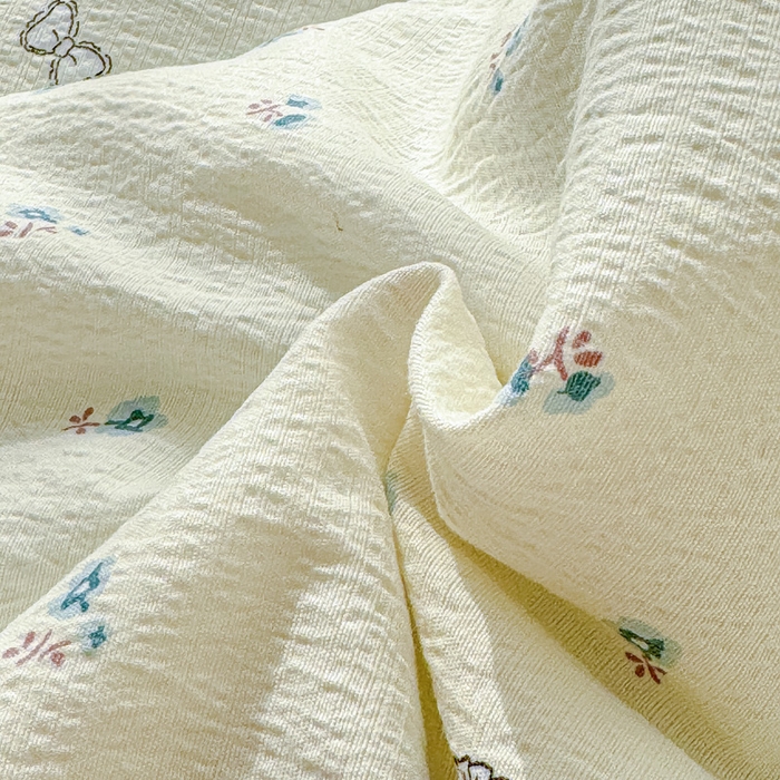 91家纺网 家纺一手货源 找家纺 几禾 2026新款云感双层纱抗菌花边夏被-晴风系列 晴风-浪漫兔兔