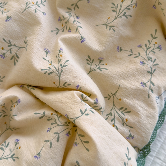 91家纺网 家纺一手货源 找家纺 几禾 2026新款云感双层纱抗菌花边夏被-晴风系列 晴风-留白日记