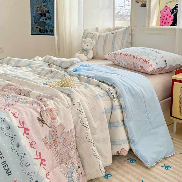 慕尚家纺 2026新款水洗棉可爱小清新夏被空调被夏凉被 洛丽塔小熊