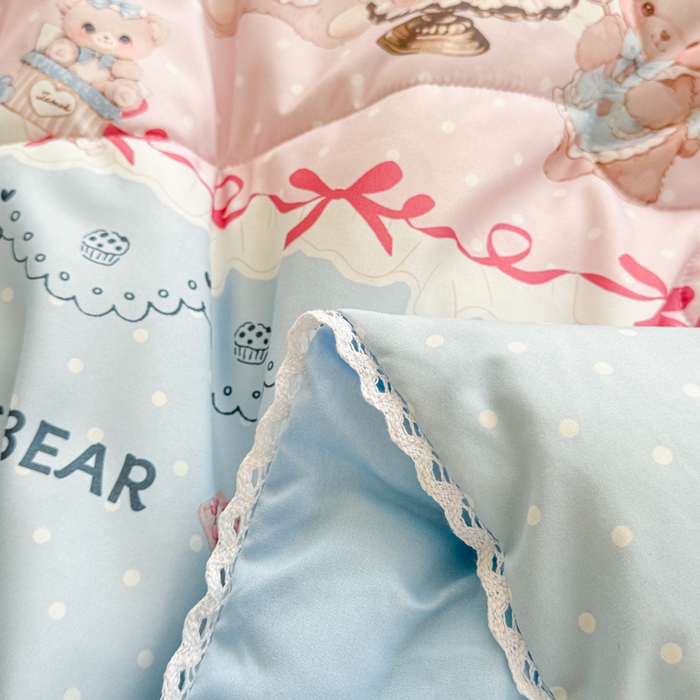 91家纺网 家纺一手货源 找家纺 慕尚家纺 2026新款水洗棉可爱小清新夏被空调被夏凉被 洛丽塔小熊