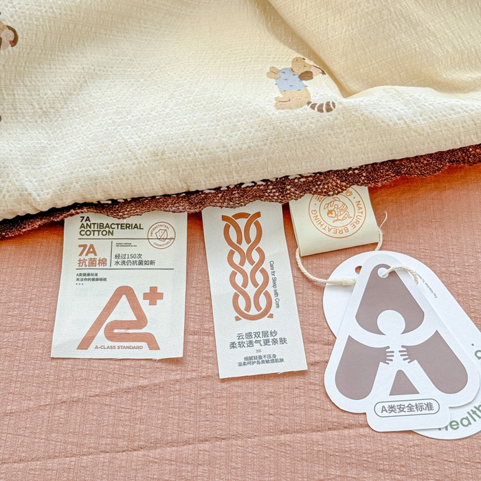 91家纺网 家纺一手货源 找家纺 几禾 2026新款云感双层纱抗菌花边夏被-晴风系列 晴风-俏皮狗