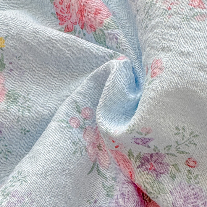 91家纺网 家纺一手货源 找家纺 几禾 2026新款云感双层纱抗菌花边夏被-晴风系列 晴风-晴风与雾蓝