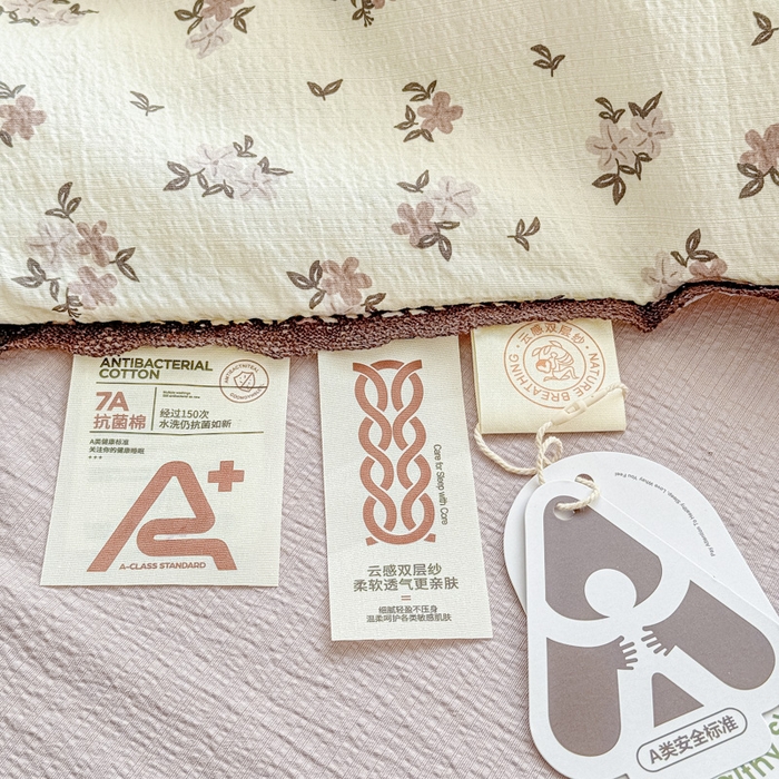 91家纺网 家纺一手货源 找家纺 几禾 2026新款云感双层纱抗菌花边夏被-晴风系列 晴风-苏槿
