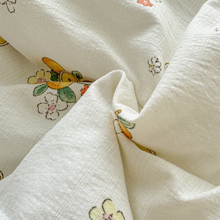 91家纺网 家纺一手货源 找家纺 几禾 2026新款云感双层纱抗菌花边夏被-晴风系列 晴风-甜橙花事