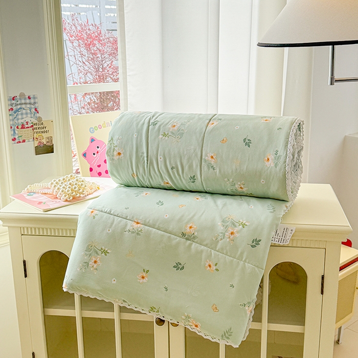 91家纺网 家纺一手货源 找家纺 慕尚家纺 2026新款水洗棉可爱小清新夏被空调被夏凉被 夏日蝴蝶