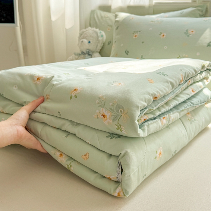 91家纺网 家纺一手货源 找家纺 慕尚家纺 2026新款水洗棉可爱小清新夏被空调被夏凉被 夏日蝴蝶