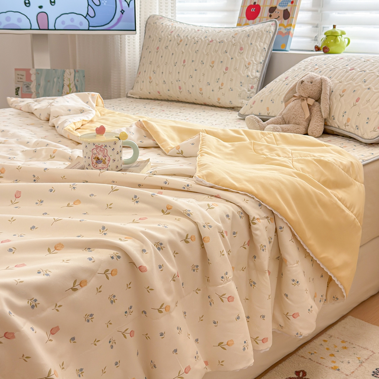 慕尚家纺 2026新款水洗棉可爱小清新夏被空调被夏凉被 小仙朵儿