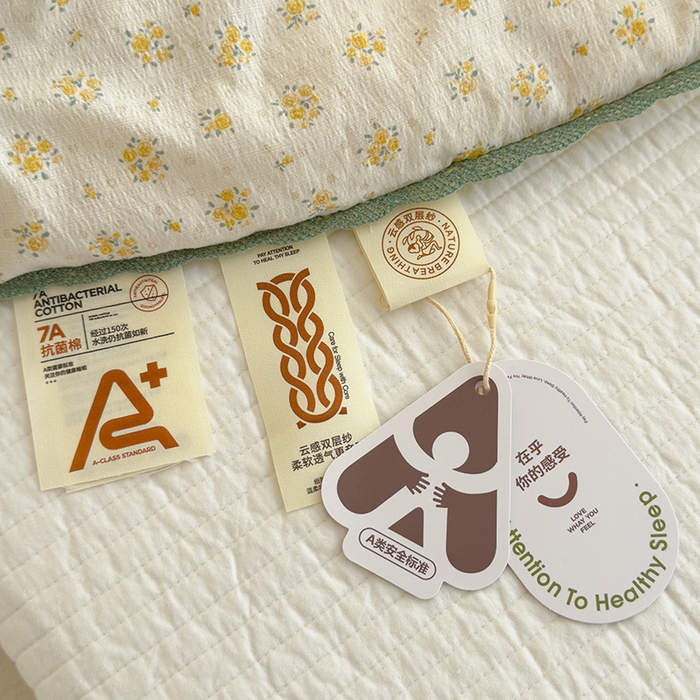 91家纺网 家纺一手货源 找家纺 几禾 2026新款云感双层纱抗菌花边夏被-晴风系列 晴风-小岛晴空