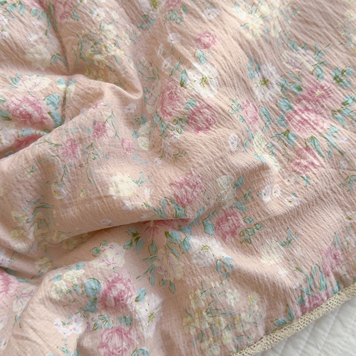 91家纺网 家纺一手货源 找家纺 几禾 2026新款云感双层纱抗菌花边夏被-晴风系列 晴风-夜樱月色