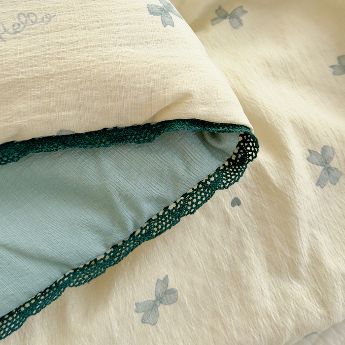 91家纺网 家纺一手货源 找家纺 几禾 2026新款云感双层纱抗菌花边夏被-晴风系列 晴风-执念-蓝