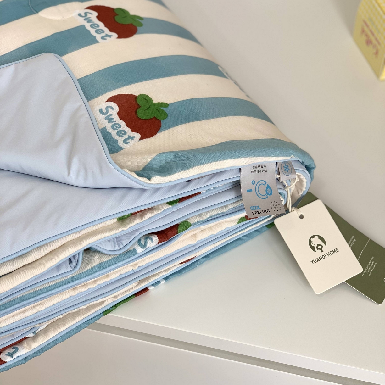 91家纺网 家纺一手货源 找家纺 源启生活 2026新品冰纱被 被子被芯 甜柿蓝
