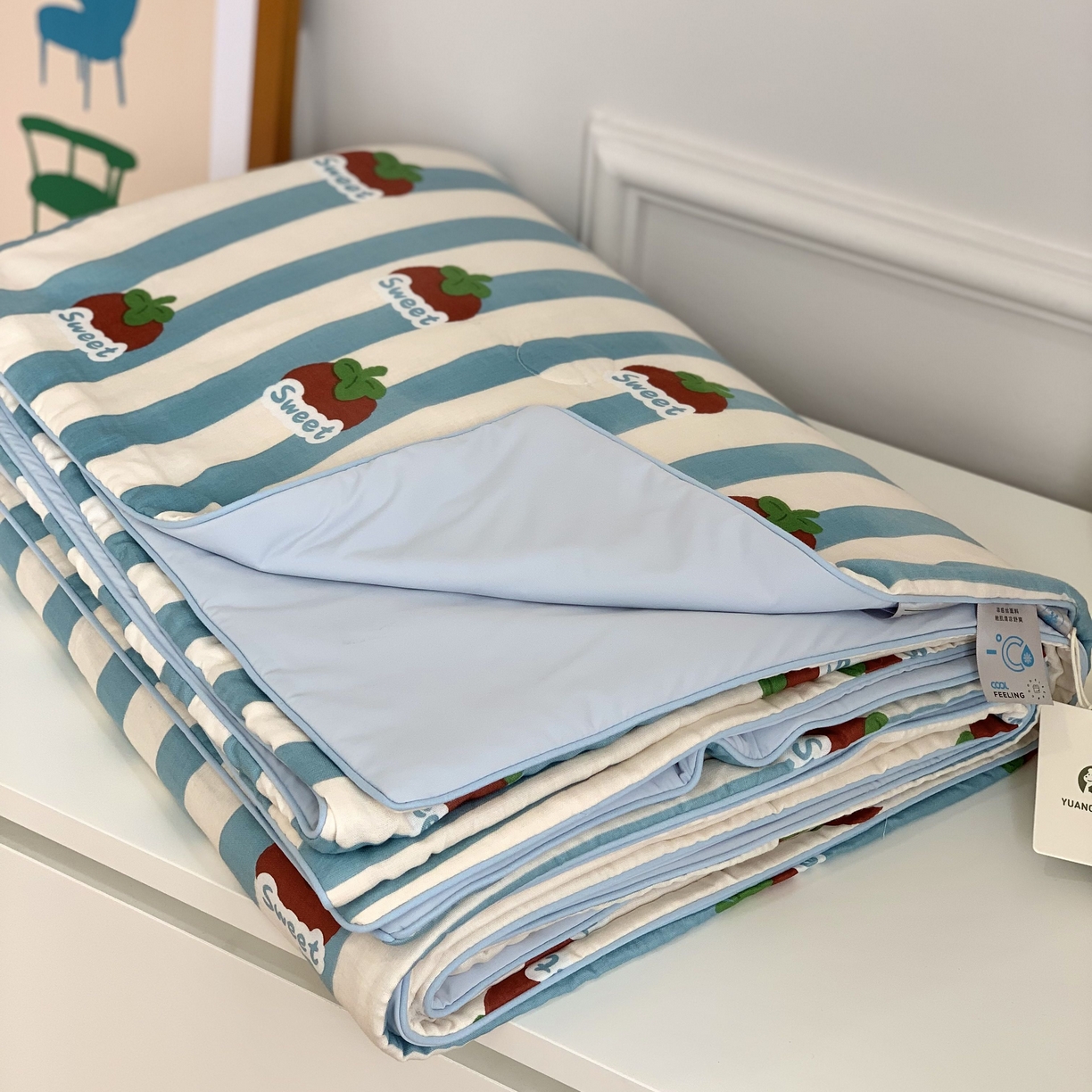 91家纺网 家纺一手货源 找家纺 源启生活 2026新品冰纱被 被子被芯 甜柿蓝