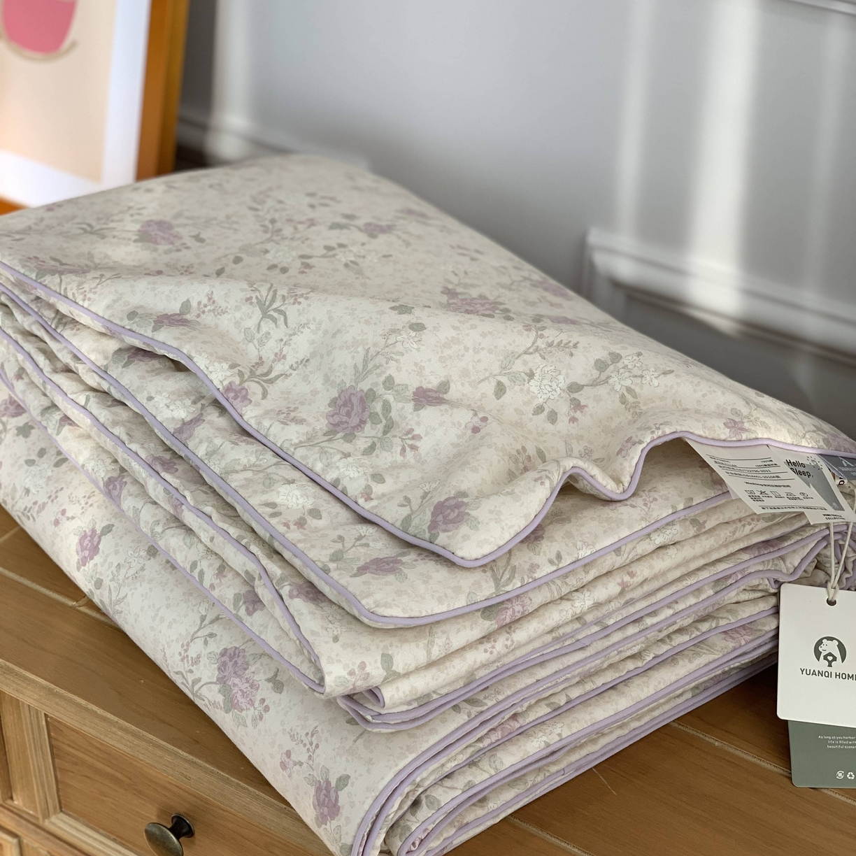 91家纺网 家纺一手货源 找家纺 源启生活 2026新款嵌绳夏被空调被 巴黎晚香