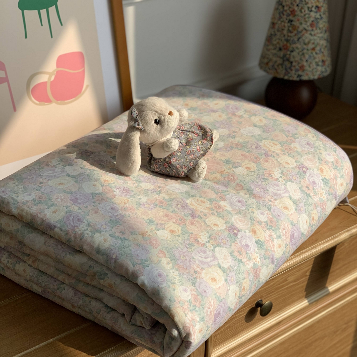 91家纺网 家纺一手货源 找家纺 源启生活 2026新款嵌绳夏被空调被 繁花