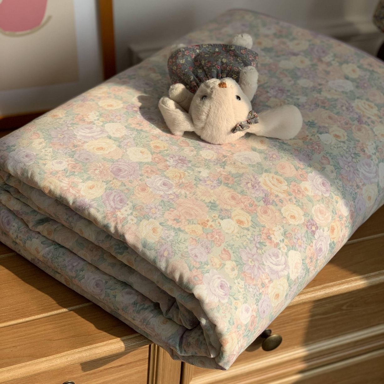 91家纺网 家纺一手货源 找家纺 源启生活 2026新款嵌绳夏被空调被 繁花