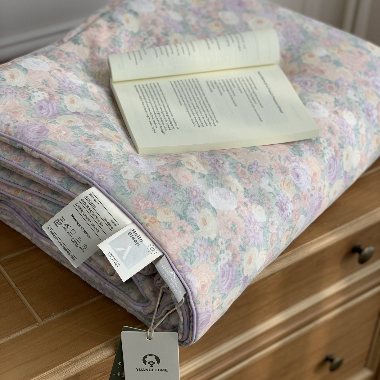 91家纺网 家纺一手货源 找家纺 源启生活 2026新款嵌绳夏被空调被 繁花