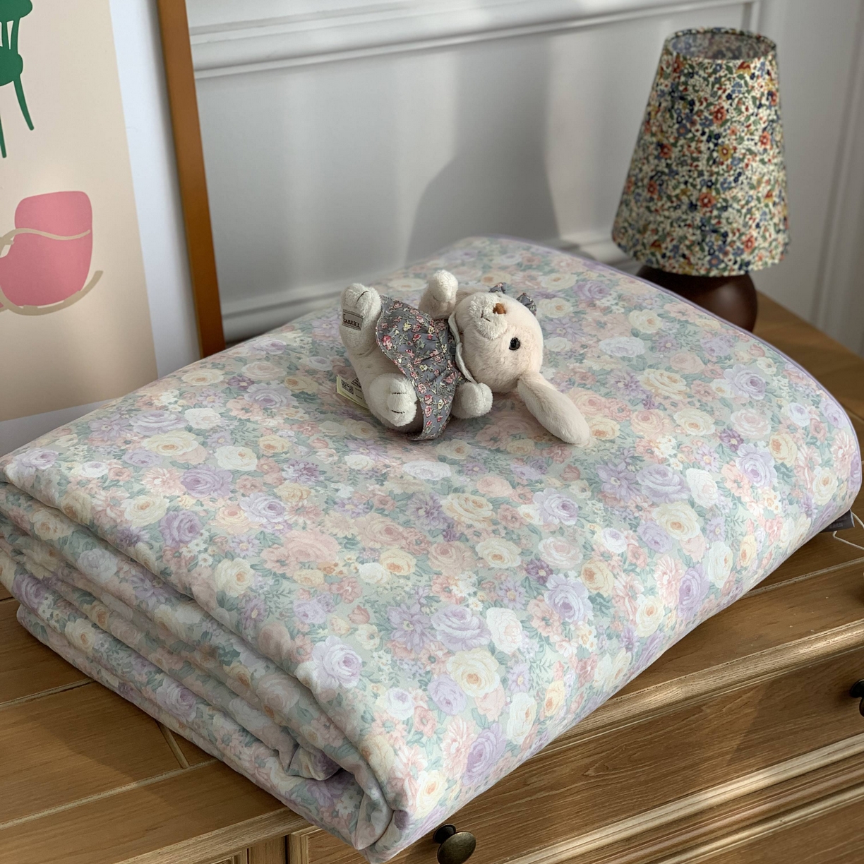 91家纺网 家纺一手货源 找家纺 源启生活 2026新款嵌绳夏被空调被 繁花