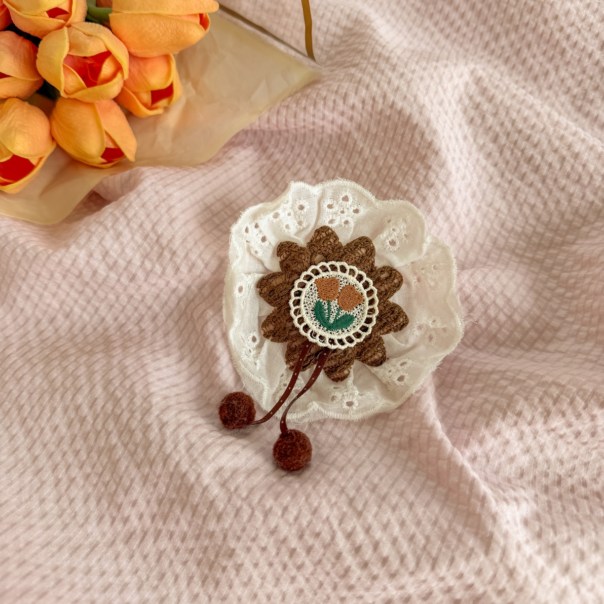 91家纺网 家纺一手货源 找家纺 潮邦创意家居 2026新款韩版花边奶芙豆豆夏被夏凉被空调被盖毯-纱雾时光系列 浅粉云絮