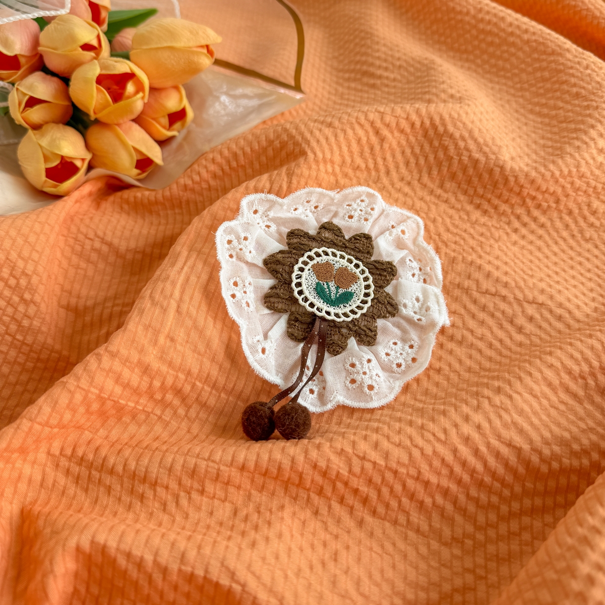 91家纺网 家纺一手货源 找家纺 潮邦创意家居 2026新款韩版花边奶芙豆豆夏被夏凉被空调被盖毯-纱雾时光系列 蜜橘气泡