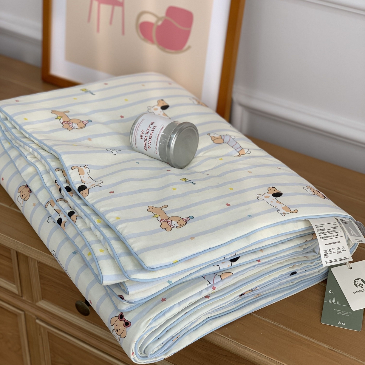 91家纺网 家纺一手货源 找家纺 源启生活 2026新款嵌绳夏被空调被 旺仔