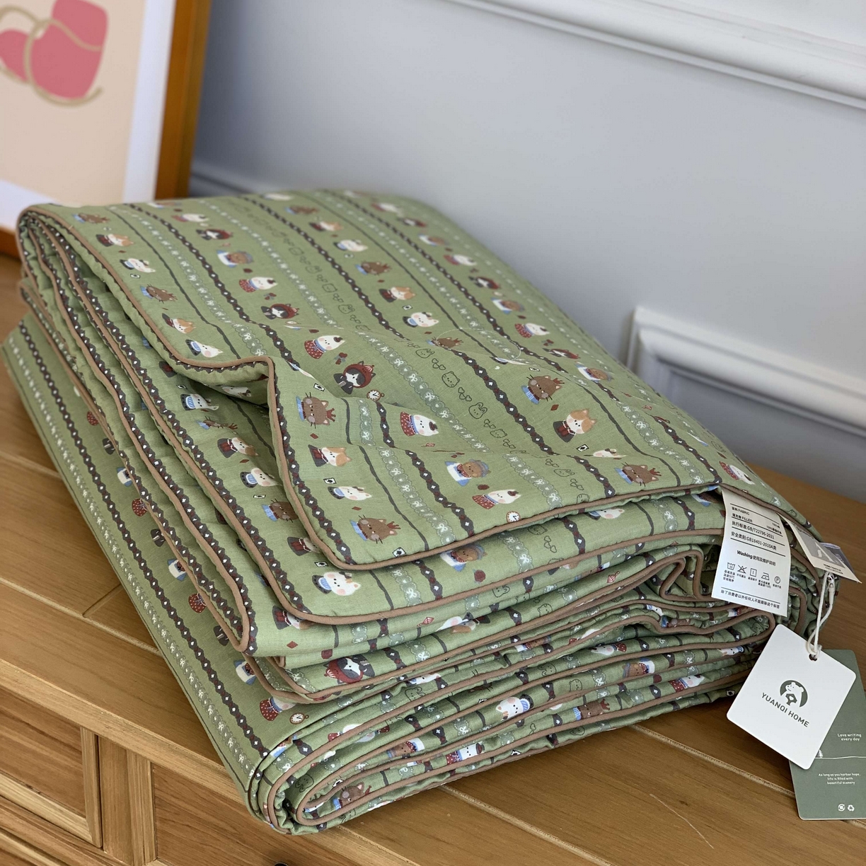 91家纺网 家纺一手货源 找家纺 源启生活 2026新款嵌绳夏被空调被 小猫哈尼