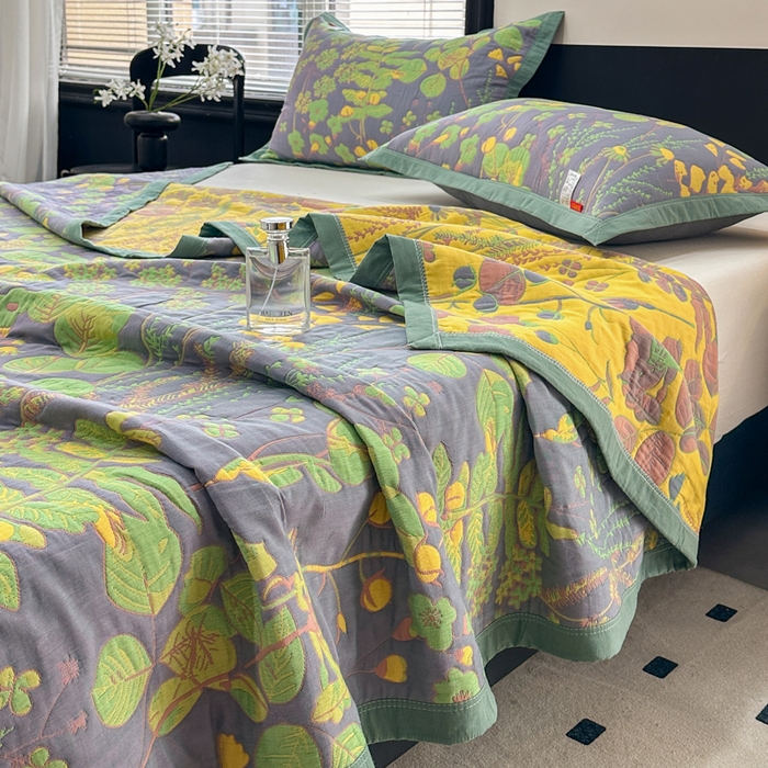 91家纺网 家纺一手货源 找家纺 七七家纺 2026新款新疆长绒棉盖毯 翠叶凝香