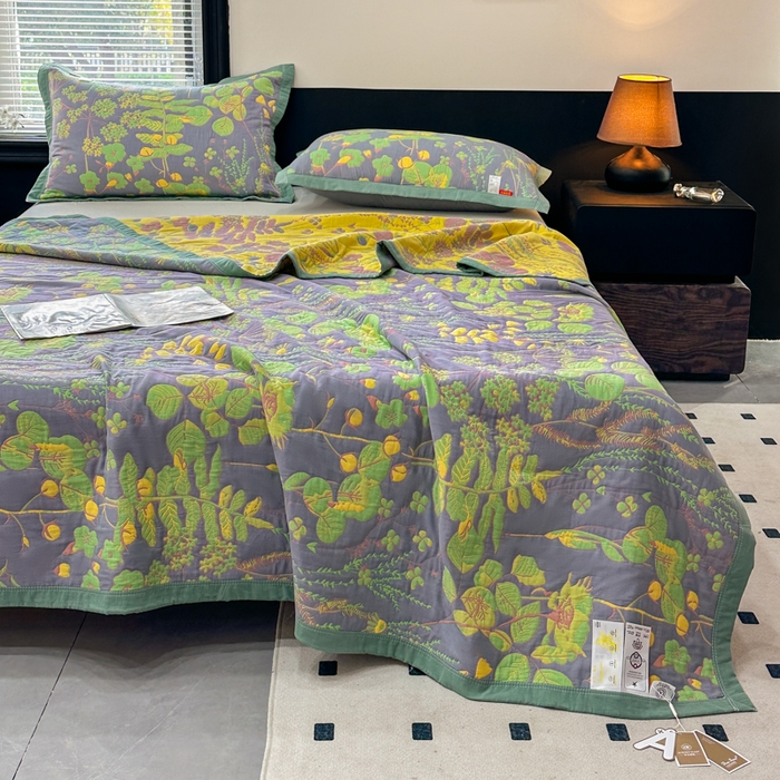 91家纺网 家纺一手货源 找家纺 七七家纺 2026新款新疆长绒棉盖毯 翠叶凝香