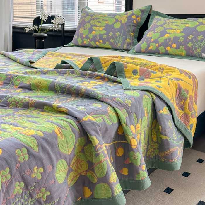 91家纺网 家纺一手货源 找家纺 七七家纺 2026新款新疆长绒棉盖毯 翠叶凝香