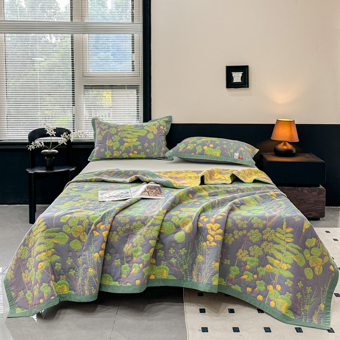 91家纺网 家纺一手货源 找家纺 七七家纺 2026新款新疆长绒棉盖毯 翠叶凝香