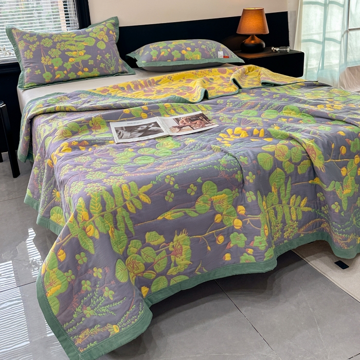 91家纺网 家纺一手货源 找家纺 七七家纺 2026新款新疆长绒棉盖毯 翠叶凝香