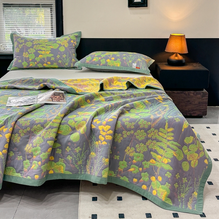 91家纺网 家纺一手货源 找家纺 七七家纺 2026新款新疆长绒棉盖毯 翠叶凝香