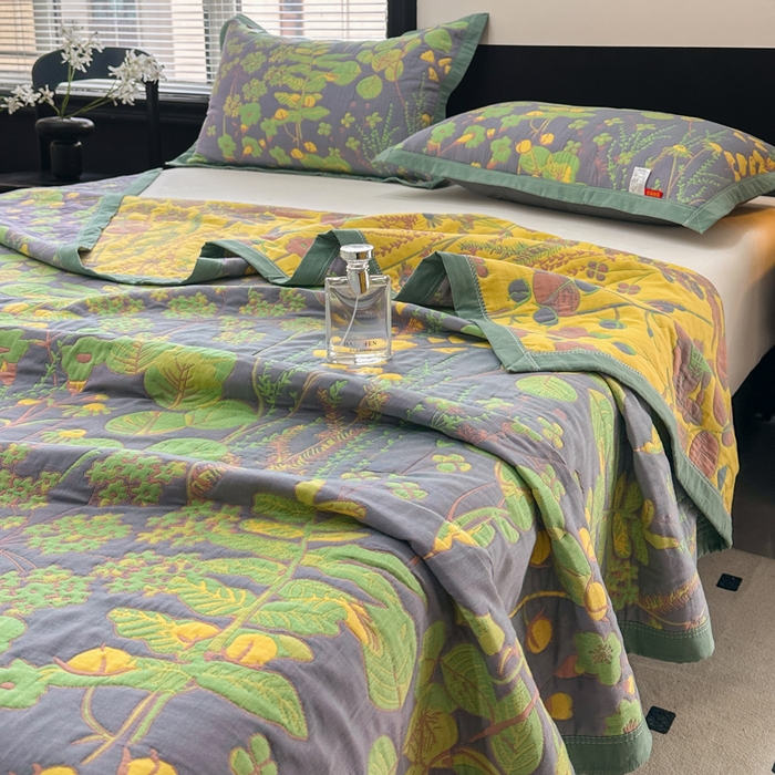 91家纺网 家纺一手货源 找家纺 七七家纺 2026新款新疆长绒棉盖毯 翠叶凝香