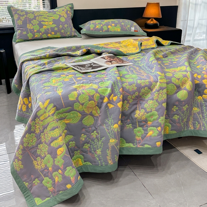 91家纺网 家纺一手货源 找家纺 七七家纺 2026新款新疆长绒棉盖毯 翠叶凝香