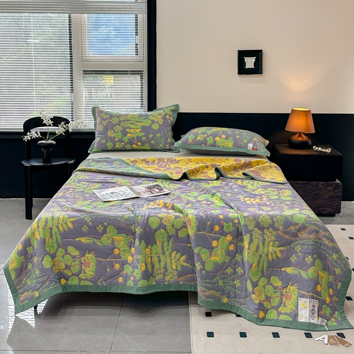 91家纺网 家纺一手货源 找家纺 七七家纺 2026新款新疆长绒棉盖毯 翠叶凝香