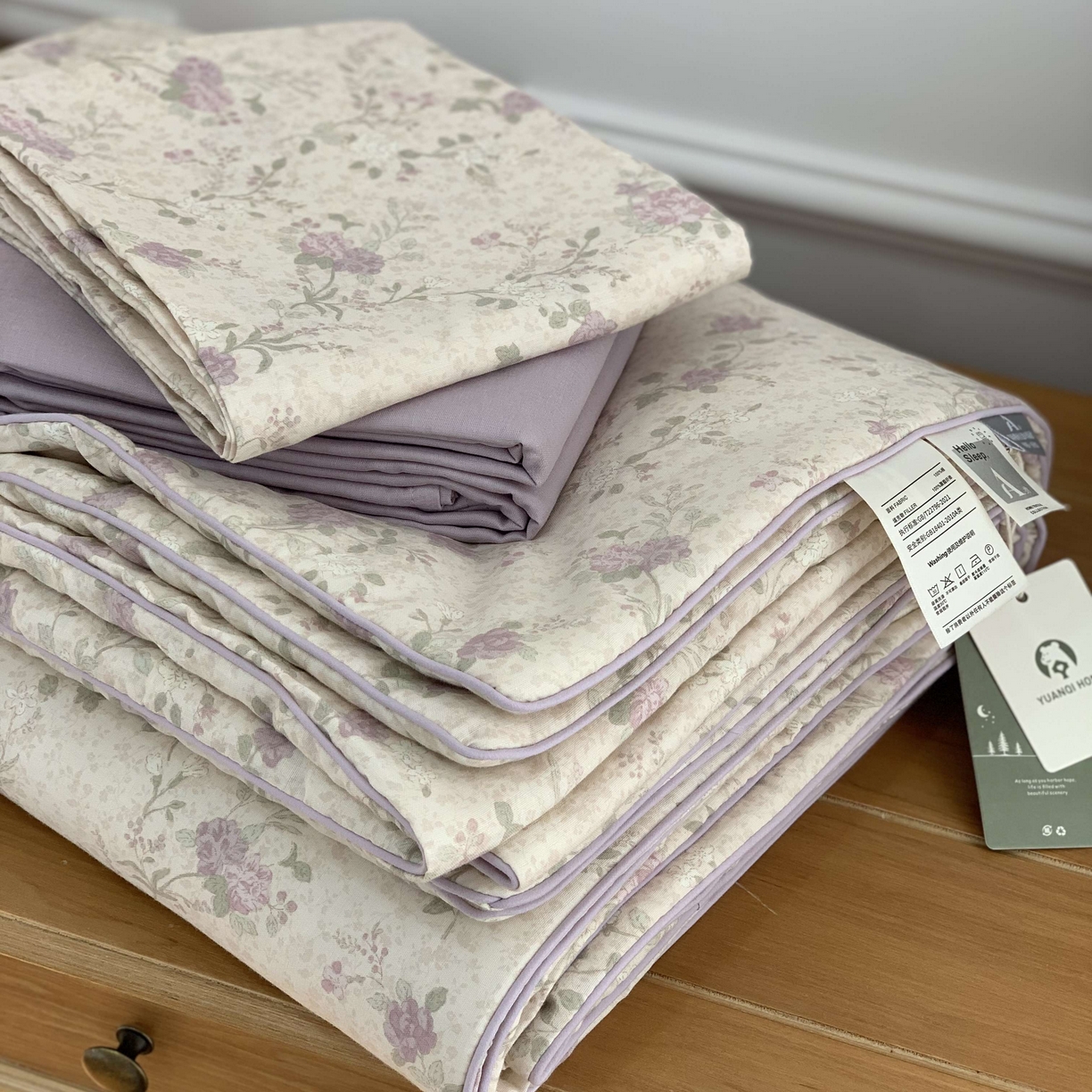 91家纺网 家纺一手货源 找家纺 源启生活 2026新款夏被四件套 巴黎晚香