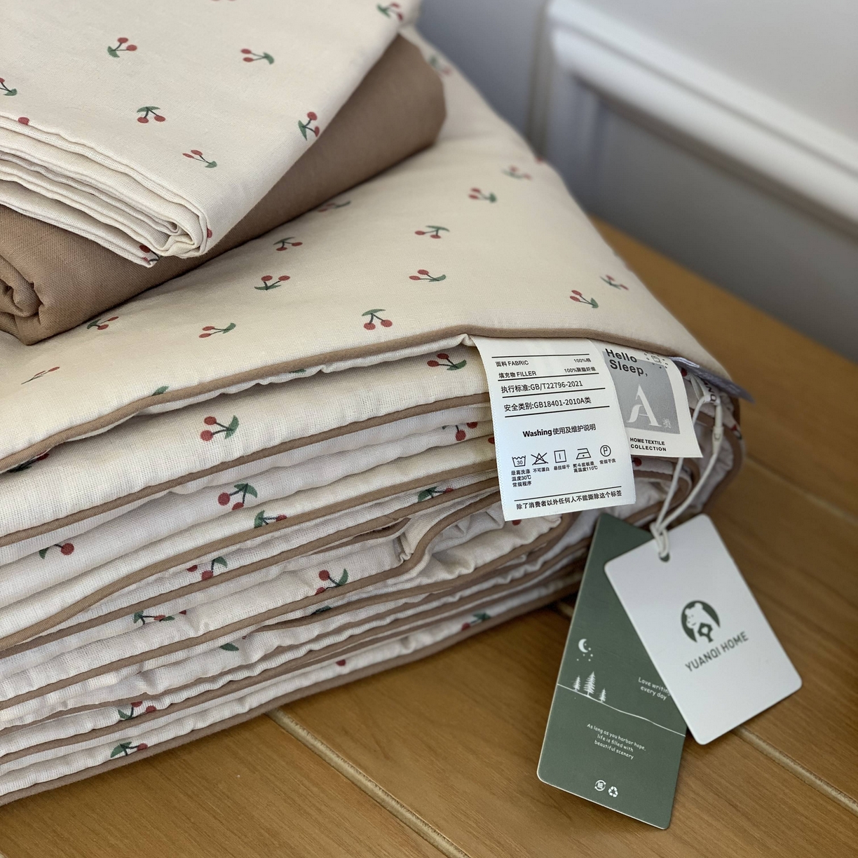 91家纺网 家纺一手货源 找家纺 源启生活 2026新款夏被四件套 车厘子