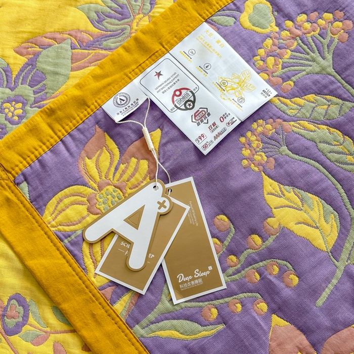 91家纺网 家纺一手货源 找家纺 七七家纺 2026新款新疆长绒棉盖毯 紫韵花妍