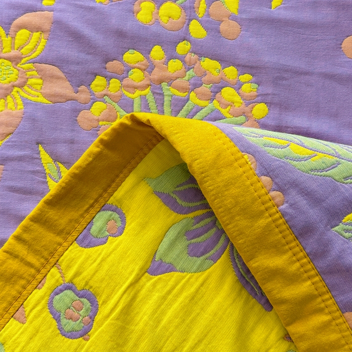 91家纺网 家纺一手货源 找家纺 七七家纺 2026新款新疆长绒棉盖毯 紫韵花妍