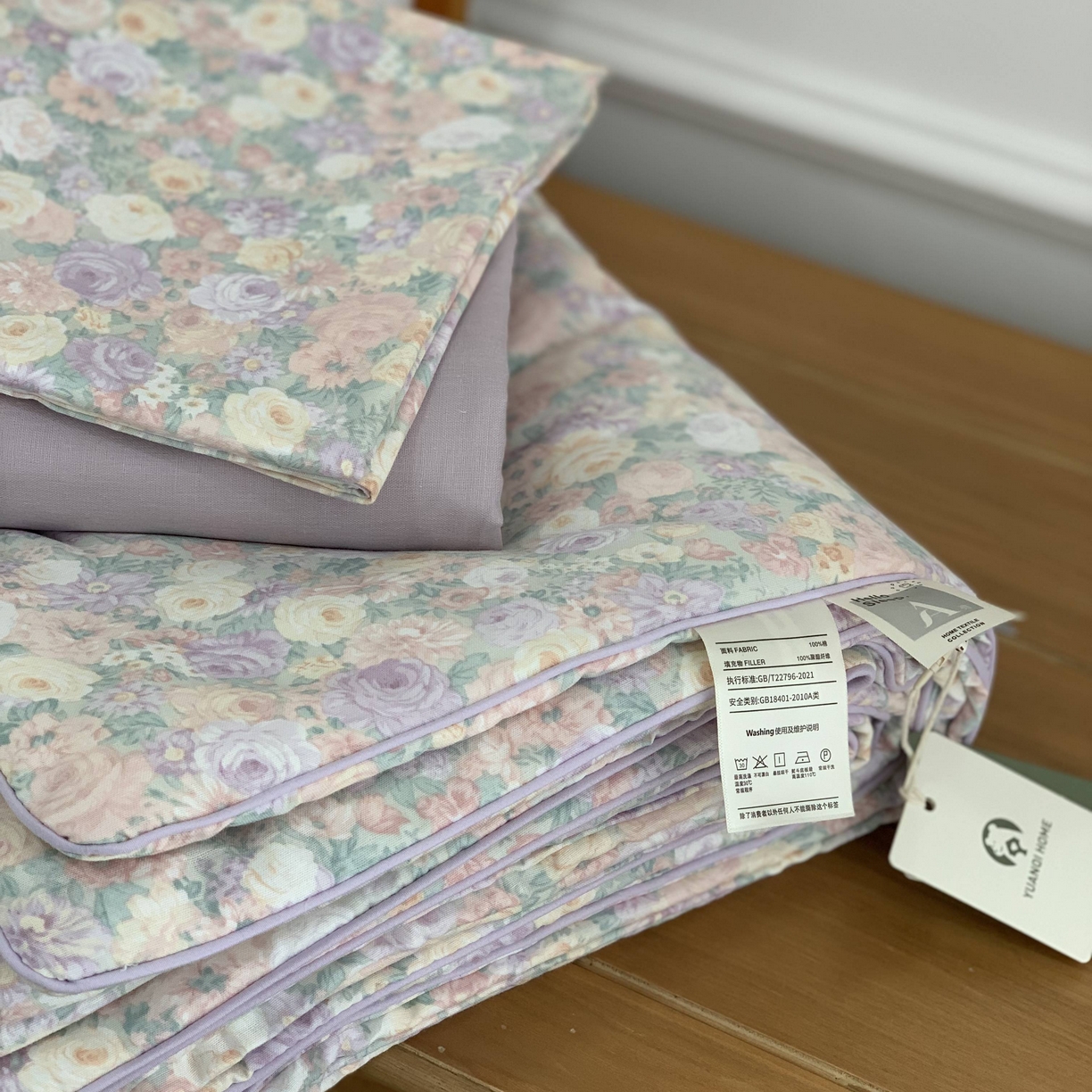 91家纺网 家纺一手货源 找家纺 源启生活 2026新款夏被四件套 繁花